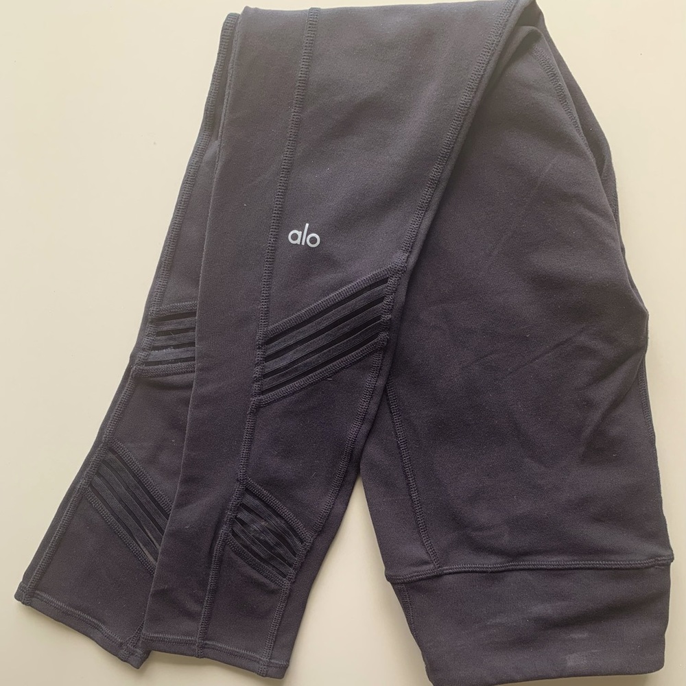 ALO Yoga Mesh Cutout Black Leggings